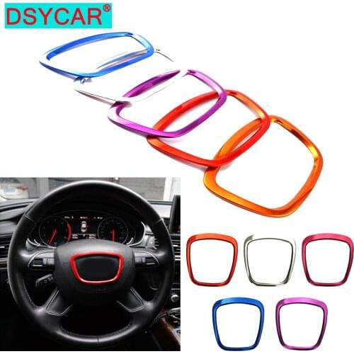 DSYCAR 1Pcs Car Steering Wheel Cover Aluminum Alloy Decoration Frame for Audi A3 4L 6L Q3 Q5 Multi Colors