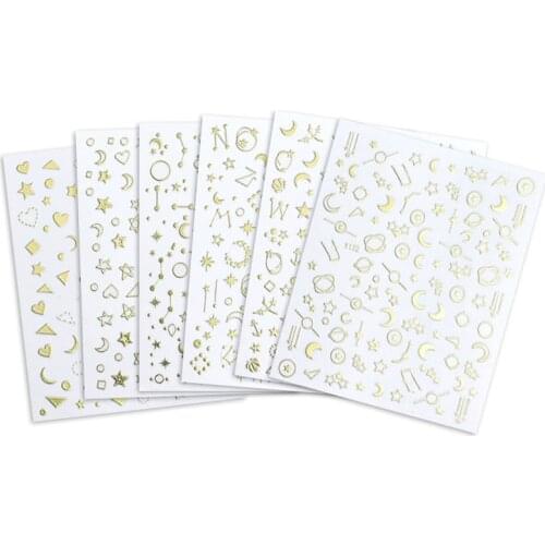 Holographic Silver/Gold/Rose Gold Nail Sticker 3D Adhesive Sticker Decal For Acrylic Nail Manicure Tip Nail Decoration For Women