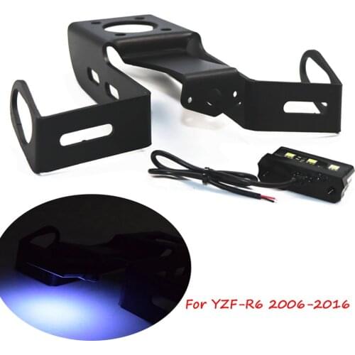 Motorcycle Rear License Plate Holder Frame Bracket with LED Tidy Tail Light For Yamaha YZFR6 YZF-R6 YZF R6 2006-2016
