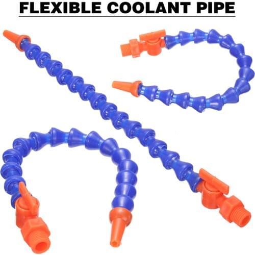 Mayitr Flexible Plastic Blue Orange Oil Coolant Hoses Round Nozzle Pipes 300mm with Switch For CNC Machine Water Cooling System