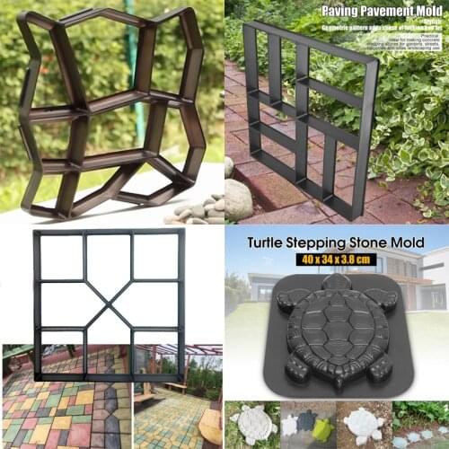 Walk Maker Reusable Concrete Path Maker Molds Stepping Stone Paver Lawn Patio Yard Garden DIY Walkway Pavement Paving Moulds