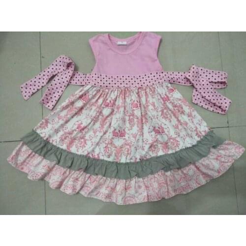 Fashion summer pink dress baby girls high quality summer sweet dresses kids casual dotted strap vestidos childrens clothing gxj