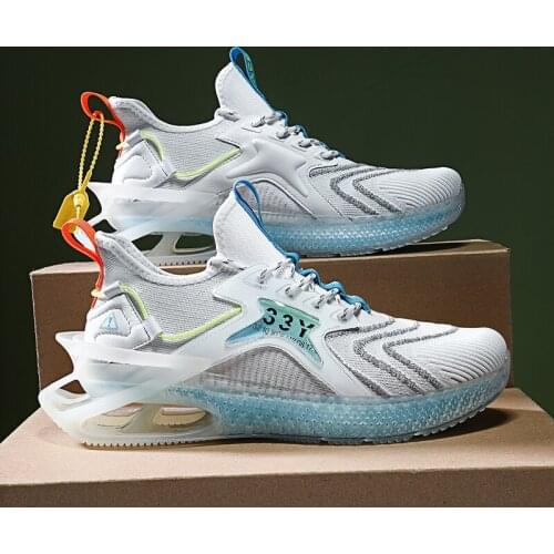 Men Breathable Mesh Sneakers Non-Slip Shoes Hollow Damping Running Shoes Comfortable Jogging Zapatos High Quality Footwear