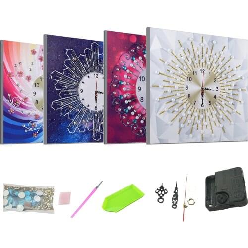 DIY 5D Clock Wall Clock Diamond Painting Set Paint Embroidery Stitch Full Drill Cross Stitch For Home Wall Decor 35x35cm
