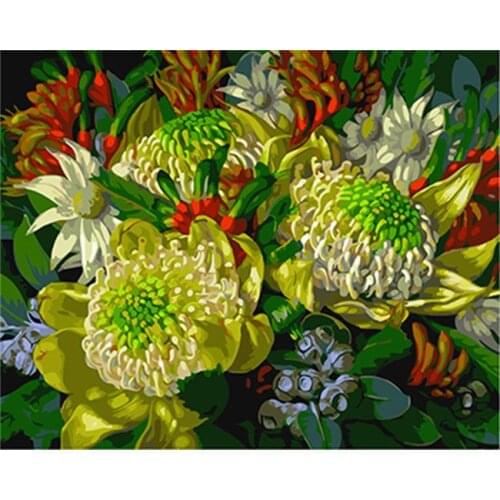 DRAWJOY Flower Framed Picture DIY Painting By Numbers Painting & Calligraphy Home Decoration For Living Room Wall Art