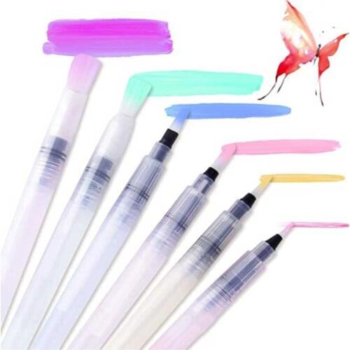 6Pcs Different Shape Large Capacity Barrel Water Paint Brush Set For Self Moistening Pen Calligraphy Drawing Art Supplies