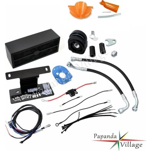 Papanda Black Motorbike Reefer Full Oil Cooler Fan Assembly Cooling System for Harley Touring 2009-2016