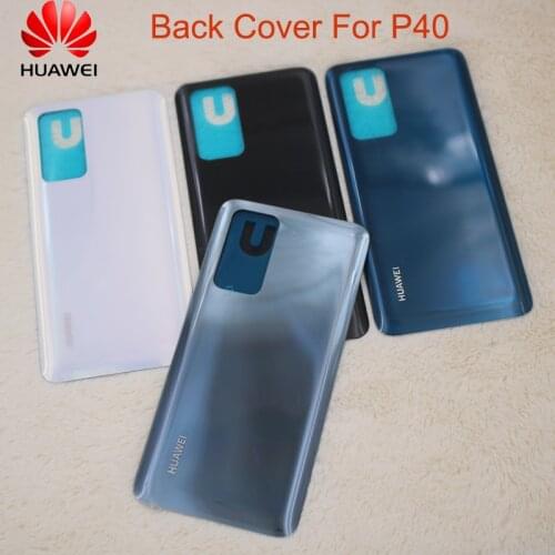 Original Huawei P40 Back Housing Battery Cover Glass Rear Door Panel Case Repair Replacement Parts For P40 ANA-AN00 With Sticker