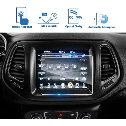 LFOTPP For Compass Uconnect 8.4 Inch 2017 2018 Car Navigation Display Tempered Glass Screen Protector Auto Interior Accessories