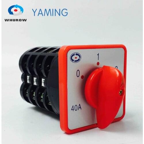Macufacturer manual motor switch 4 pole 3 position rotary switch 7.5kw 40A changeover cam switch HZ5-40/7.5 M08