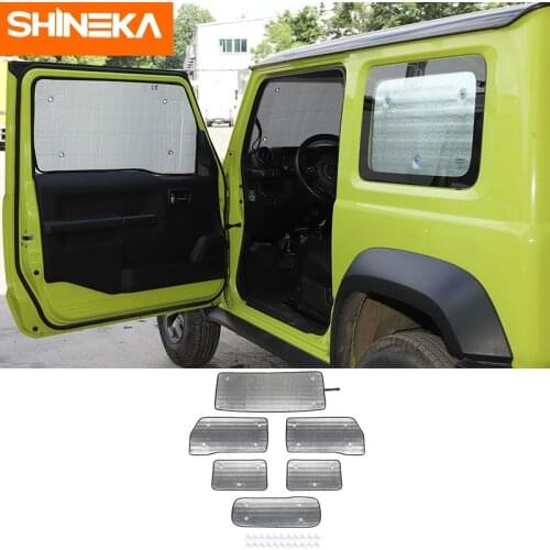 SHINEKA Car Curtain Anti-UV Sun Block Visor Cover Windshield Sunshade Insulation Kit For Suzuki Jimny JB64 JB74W 2019 2020 2021