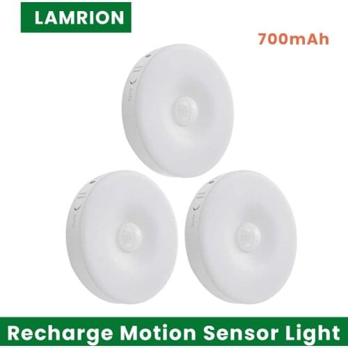 3 Adjustment Motion Sensor Light Closet Induction Lamp USB Rechargeable Indoor LED Night Light for Corridor Wardrobe Stairs