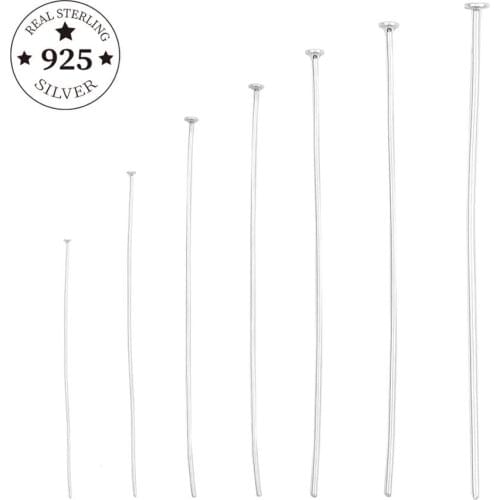 925 Sterling Silver Findings Flat Head Pins 15-50mm T-Shaped Flat Head Pins For DIY Jewelry Making Findings Supplies