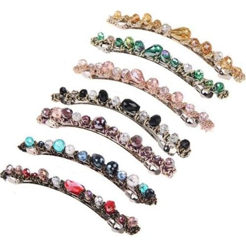 Girls Korean Crystal Hair Clip Alloy Rhinestone Hair Clips for Women Barrette Hairpin Hair Accessories
