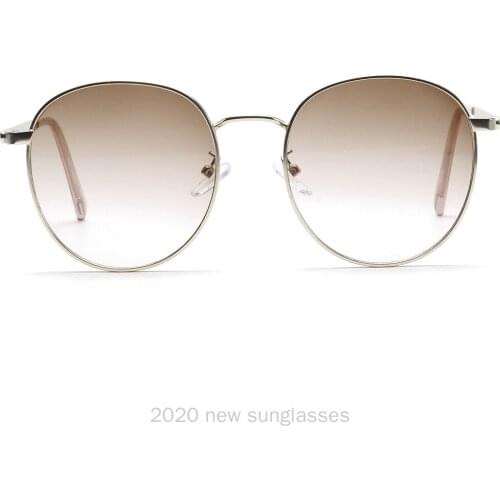 Fashion Small Blue Gradient Sunglasses Women 2020 Luxulry Brand Designer Rimless Round Female Sun Glasses Shades NX