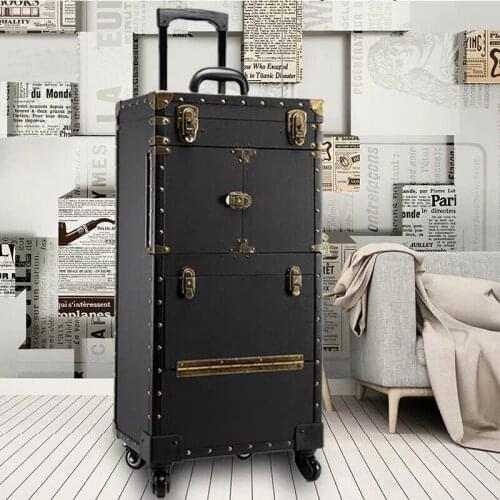 Professional Cosmetic Case Large Capacity Rolling Wheels Travel Suitcase Makeup Case On Beauty Nail Tattoo Manicure Trolley Box