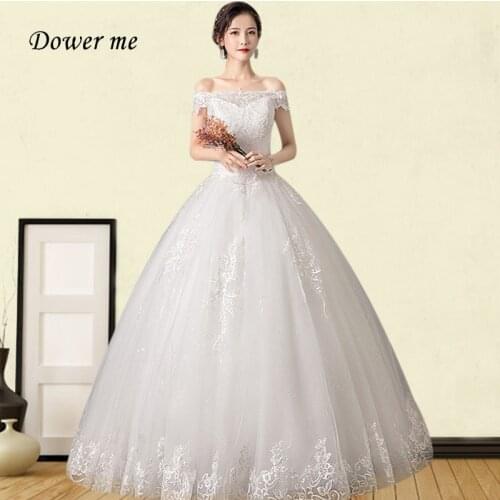 Plus Size Wedding Dress GR722 Off The Shoulder Vestidos De Novia Lace Up Bridal Gowns Embroidery Floor-Length Wedding Dresses