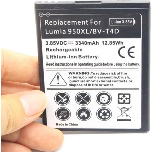 10PCS/LOT 3340mAh BV-T4D / BVT4D Replacement Battery For Microsoft Nokia Lumia 950 XL 940 XL RM-1118 RM-1116 + Tracking Code
