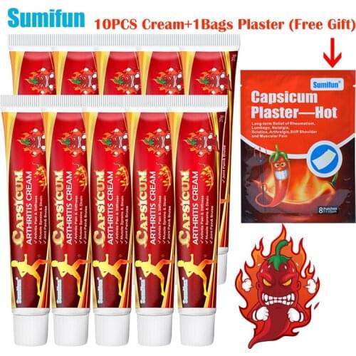 10pcs Sumifun Hot Pepper Cream Rheumatoid Arthritis joint Knee Pain Relief Capsicum Arthritis Ointment Chinese Medicine Plaster