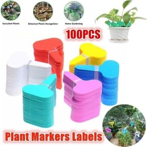 100Pcs/pack 5*7cm plastic plant t-type tag markers nursery garden lawn labels
