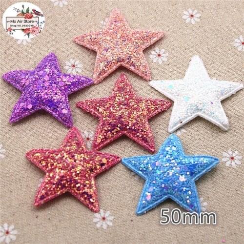 12pcs bling slap-up star Non-woven patches glitter Felt Appliques for clothes Sewing Supplies DIY craft hair bow center