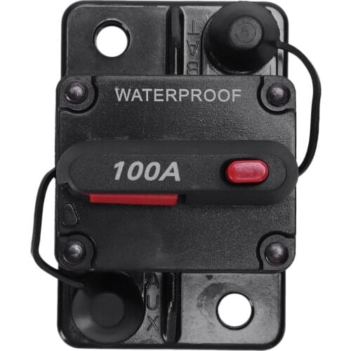 12V/24V Car Marine Audio Fuse Holder 100A Manual Reset Circuit Breaker