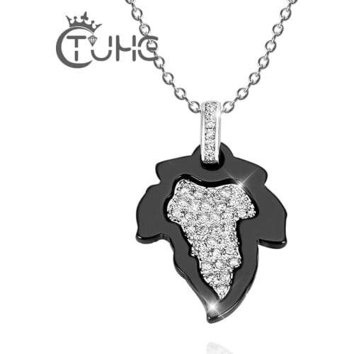 2017 Black White Leaf Necklace Shiny Rhinestone Handmade Ceramic Necklace Jewelry Accessories Canada Maple Leaf Necklace Pendant