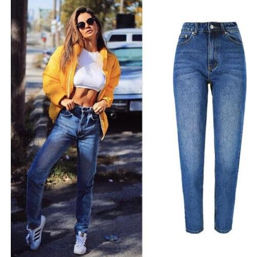 2021 New High Waisted Jeans Loose Straight Leg Nine Quarter Jeans Street Hipster Fashion Mom Denim Jeans Boyfriend Jeans