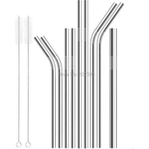 21.5cm 24.1cm 26.5cm Stainless Steel Drinking Straws Straight and Bent Reusable Filter Coffee Home Party Barware Tools free logo