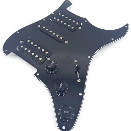 3-Ply 11 Holes HSH Prewired Plate Loaded Pickguard for Fender Strat Guitar Replacement Repair Tool Parts