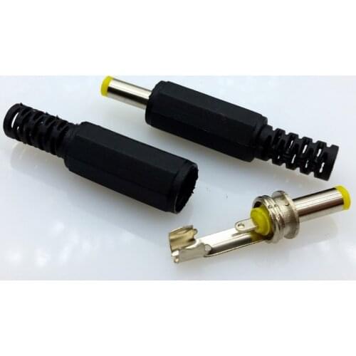4.0x1.7mm DC Female Power Plug Solder adapter connector Plastic Handle Yellow Head 10pcs/lot