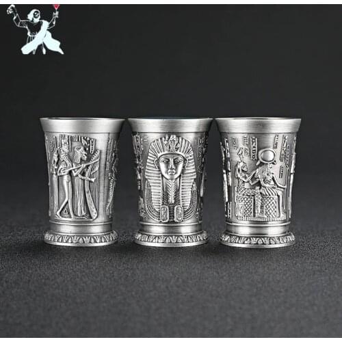 40ml Metal Alloy Creative Ancient Egypt Shot GlassBronze Wine Cup In Ancient Egypt Bar Drinkware Accessories Bar Tool