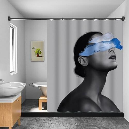 Abstract Beautiful Women Shower Curtains for Bathroom Polyester Fabric Shower Curtains Multi-size Home Bathroom Decor
