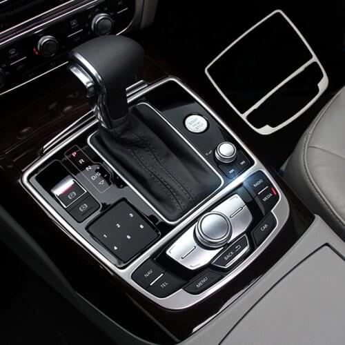 Car-Styling For Audi A6 C7 A7 2012-2017 High Quality Stainless Steel Gear Shift Panel Trim Frame Decorative Stickers