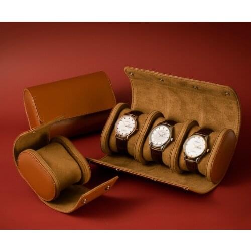 3 Slot Watch Roll Case Display Collection Luxury Watch Box Cow Leather Wrist Jewelry Storage High-End Pouch Organizer Gift Box