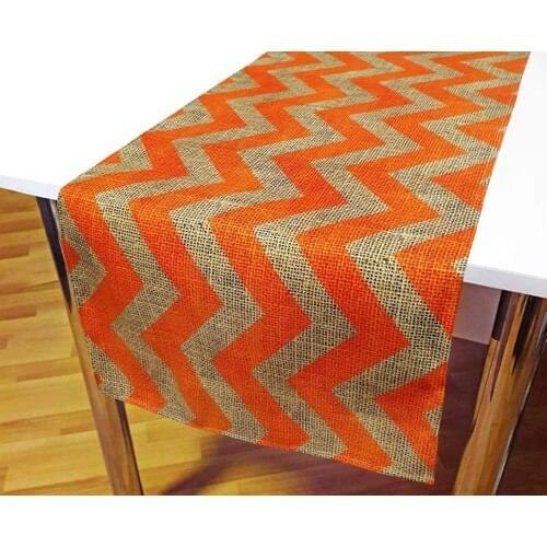 Dekorinyo Sack Zeminli Orange Zigzag Pattern Runner
