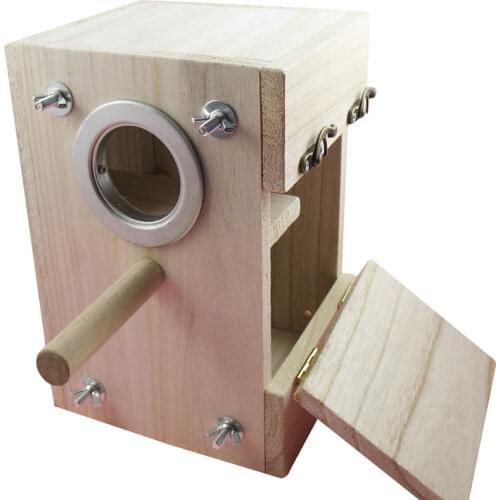 Wood Birds Nest Box Breeding Parrot Cockatiels Swallows Nest Outdoors Roof Wooden Bird House Nature wood bird box