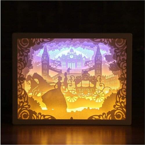 Kids Adults Box Art Bedside Decoration Shadow Home Papercut Decorative Lamp- Bedroom Mood Night Paper Carving