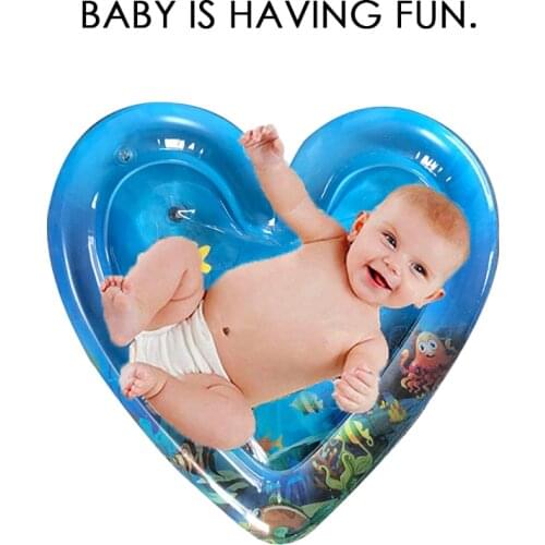 Baby Inflatable Water Play Mat Inflatable PVC Tummy Time Playmat Toddler Fun Activity Play Center water mat with Inflator Pump