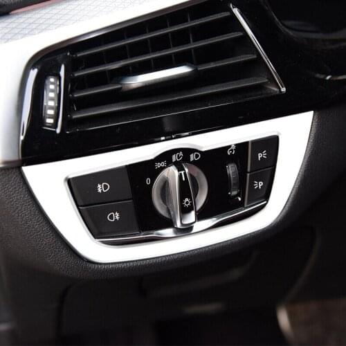 For BMW 5 Series G30 2017 2018 ABS Matte Car Interior Front Fog Headlight Light Lamp Switch Button Cover Trim accessories 1pcs