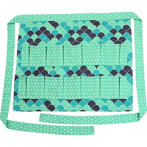 Farm Chicken Egg Collecting Apron Multi Pockets Egg Gathering Holder Floral Geometric Pattern Waist Apron