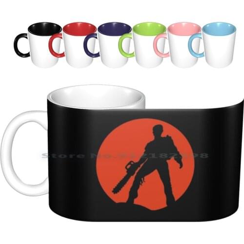 Ash Vs The Evil Dead ( Red ) Ceramic Mugs Coffee Cups Milk Tea Mug Evil Dead Horror Silhouette Ash Film Movie Zombie The Movie