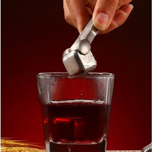 Stainless Steel Heart Square Shape Ice Cubes Stone Whiskey Drink Beer Cooler for Kitchen Dining Bar Bar Tools Accessories