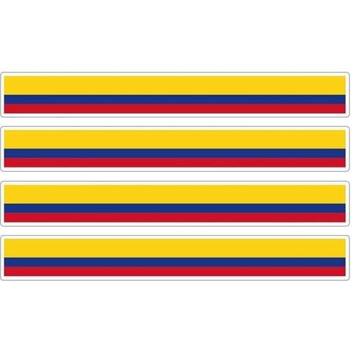 Hot 4pcs Patriotic Stickers Flag Stripes Vinyl PVC 13cm X 1.7cm Car Motorcycle Reflective Tuning Colombia Car Sticker