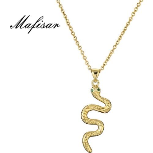Mafisar High Quality Gold Chain Stainless Steel Necklace Fashion Women Cute Snake Pendant Neckalce Wholesale