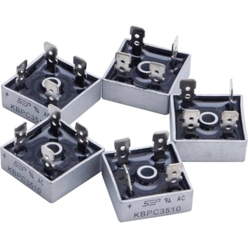 5x 35A KBPC3510 1000V Metal Case Single Phases Diode Bridge Rectifier New