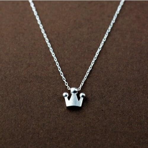 925 Sterling Silver Crown Necklaces & Pendants For Women Fashion Lady Festival Gift Sterling-silver-jewelry