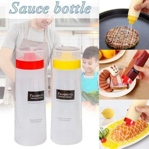 4-Hole Plastic Salad Dressing Squeeze Bottle Condiment Dispenser Ketchup Mustard Kitchen Accessories