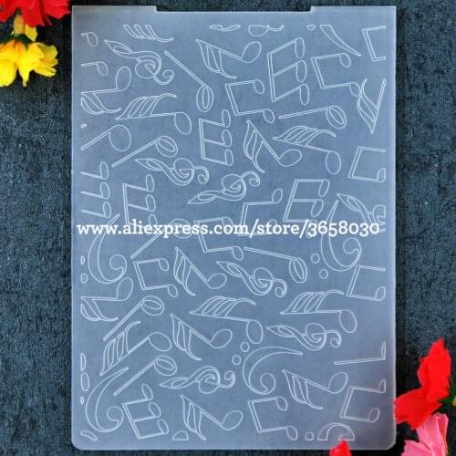 Musical Note Plastic Embossing Folder For Scrapbook DIY Album Card Tool Plastic Template 10.6x14.5cm 8101429
