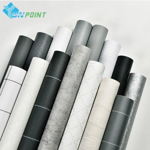 PVC Wallpaper Self Adhesive College Dormitory Waterproof Sticker Nordic Style Gray Wall Stickers Bedroom Decoration Wallpaper